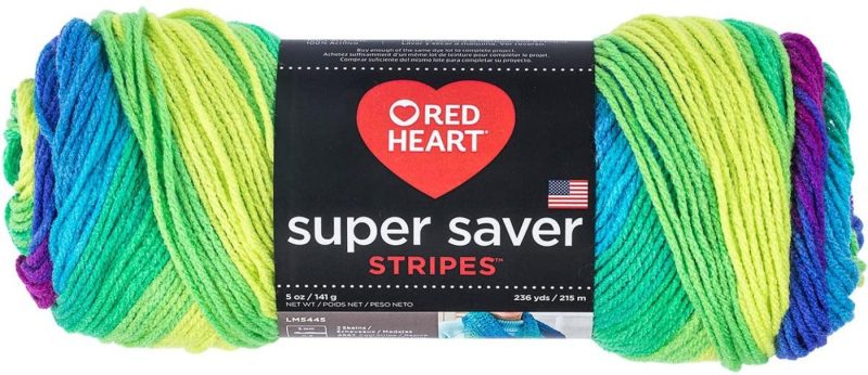 Knitting & Crochet |  Red Heart Super Saver Yarn Arts, Crafts & Sewing Bright Stripe