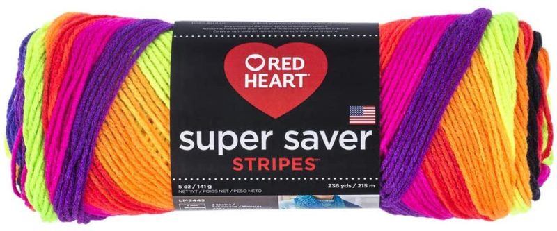 Knitting & Crochet |  Red Heart Super Saver Yarn Arts, Crafts & Sewing Bright Stripe