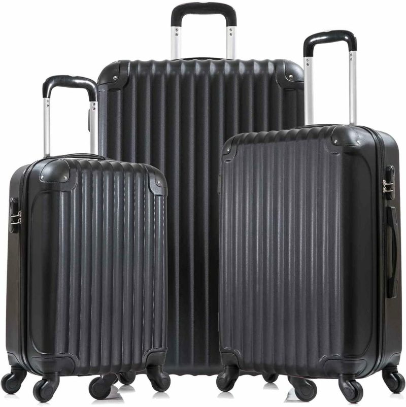 Luggage |  3 Piece Suitcase With Spinner Wheels, Luggage Suitcases Lightweight Clearance, Travel Luggage Set Includes 20 /24 /28 Inch Luggage Black2