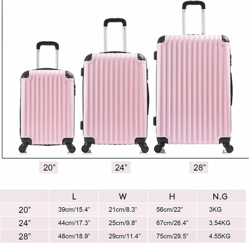 Luggage |  3 Piece Suitcase With Spinner Wheels, Luggage Suitcases Lightweight Clearance, Travel Luggage Set Includes 20 /24 /28 Inch Luggage Black2