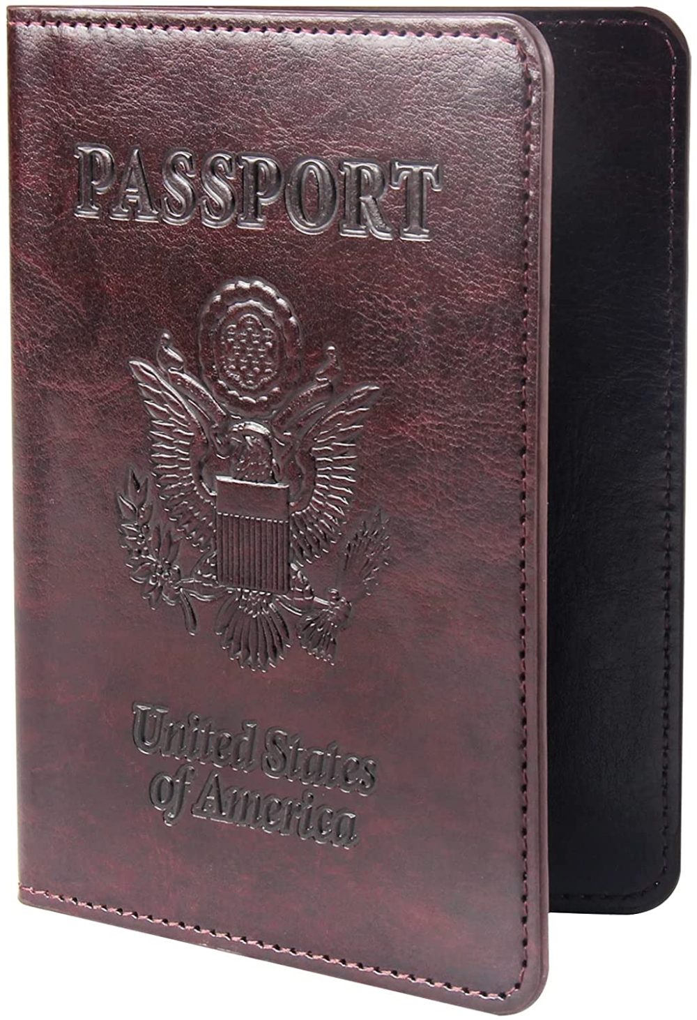 Luggage Accessories |  Passport And Vaccine Card Holder Combo, Passport Holder With Vaccine Card Slot, Pu Leather Passport Cover And Vaccine Card Protector Luggage black