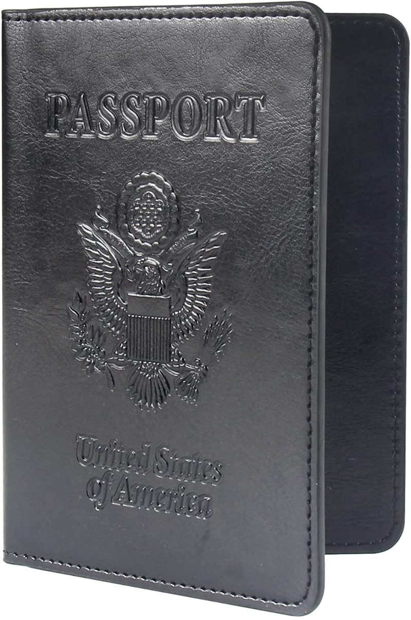 Luggage Accessories |  Passport And Vaccine Card Holder Combo, Passport Holder With Vaccine Card Slot, Pu Leather Passport Cover And Vaccine Card Protector Luggage black