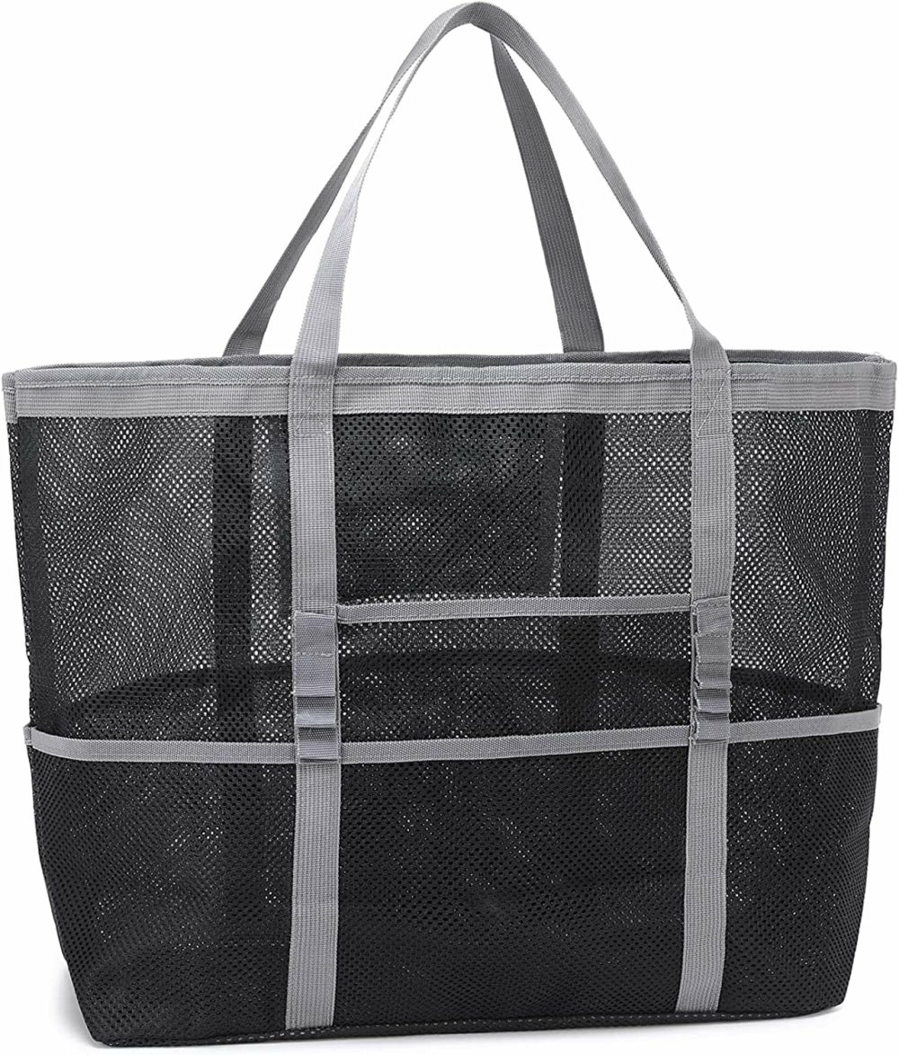 Luggage |  Mesh Beach Tote Bag For Xl Luggage black