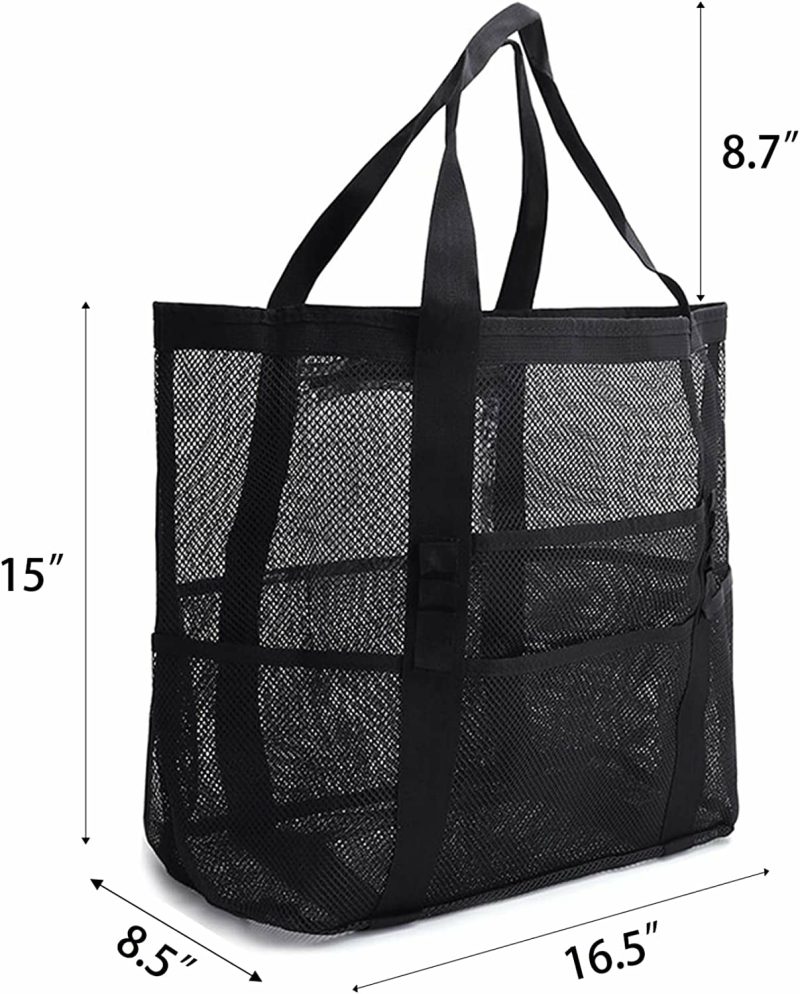 Luggage |  Mesh Beach Tote Bag For Xl Luggage black