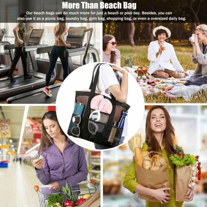 Luggage |  Mesh Beach Tote Bag For Xl Luggage black