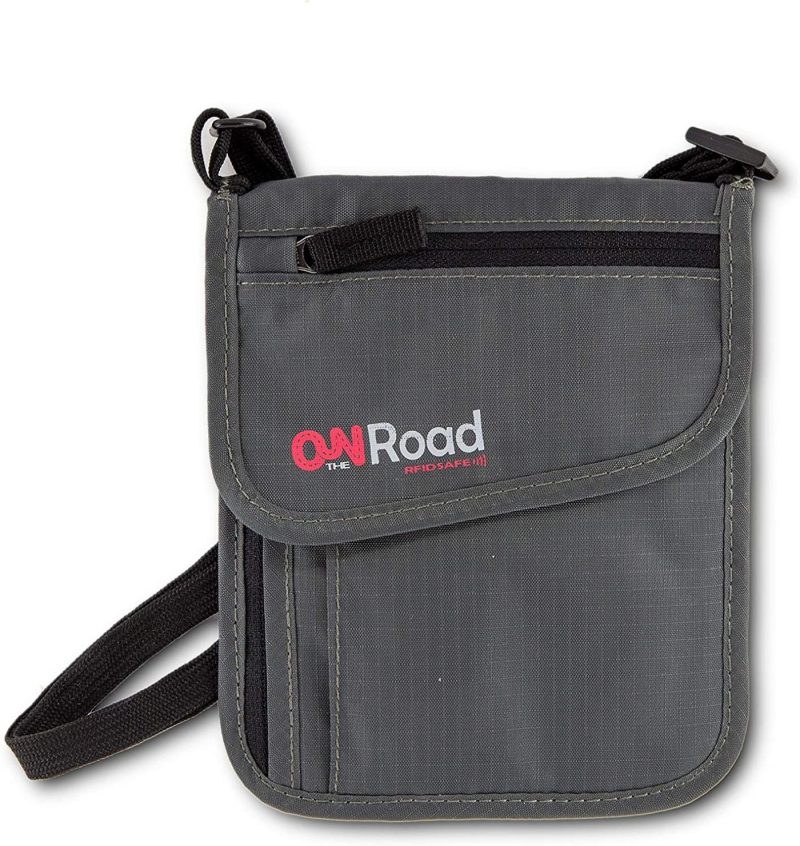 Luggage |  On The Road Neck Wallet Passport Holder With Safety Rfid Blocking Travel Pouch Luggage Anthracite