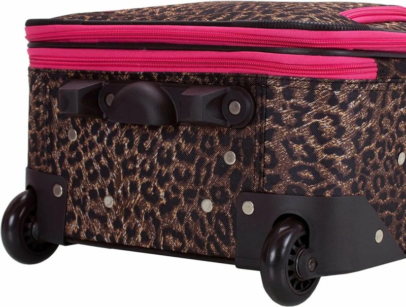 Luggage |  Rockland Jungle Softside Upright Luggage Set 4-Piece (14/29/24/28) Luggage Blue Leopard