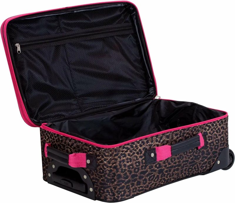 Luggage |  Rockland Jungle Softside Upright Luggage Set 4-Piece (14/29/24/28) Luggage Blue Leopard