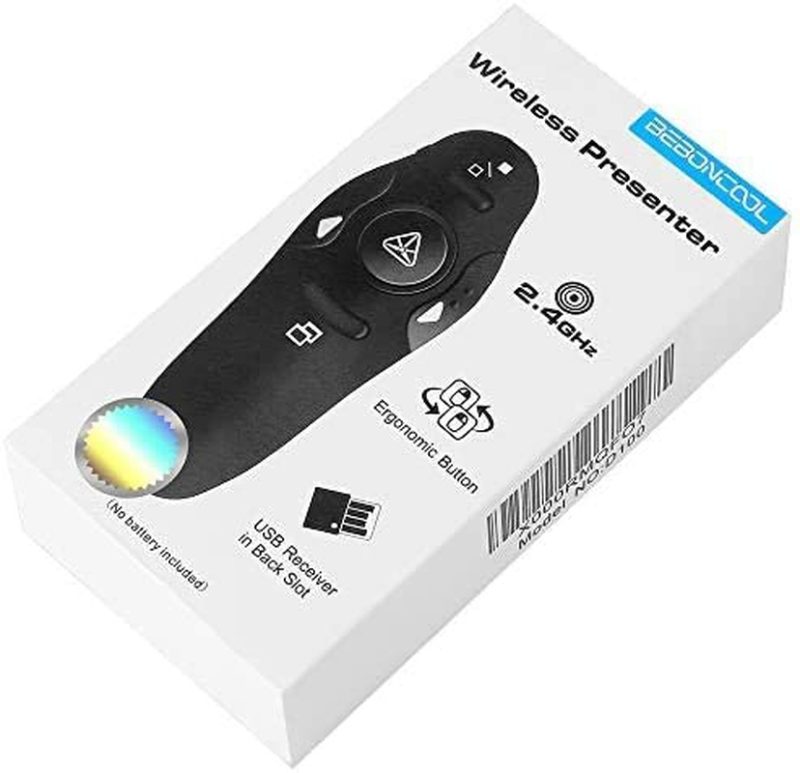 Office Electronics |  Beboncool Rf 2.4Ghz Wireless Presenter Remote Presentation Usb Control Powerpoint Ppt Clicker With Red Laser Pointer, Slide Advancer For Mac, Laptop, Computer Home Office Products BEBONCOOL