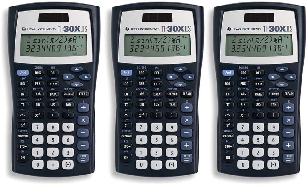 Office Electronics |  Texas Instruments Ti-30X Iis 2-Line Scientific Calculator, Black With Blue Accents 3 Pack Home Office Products Office Electronics