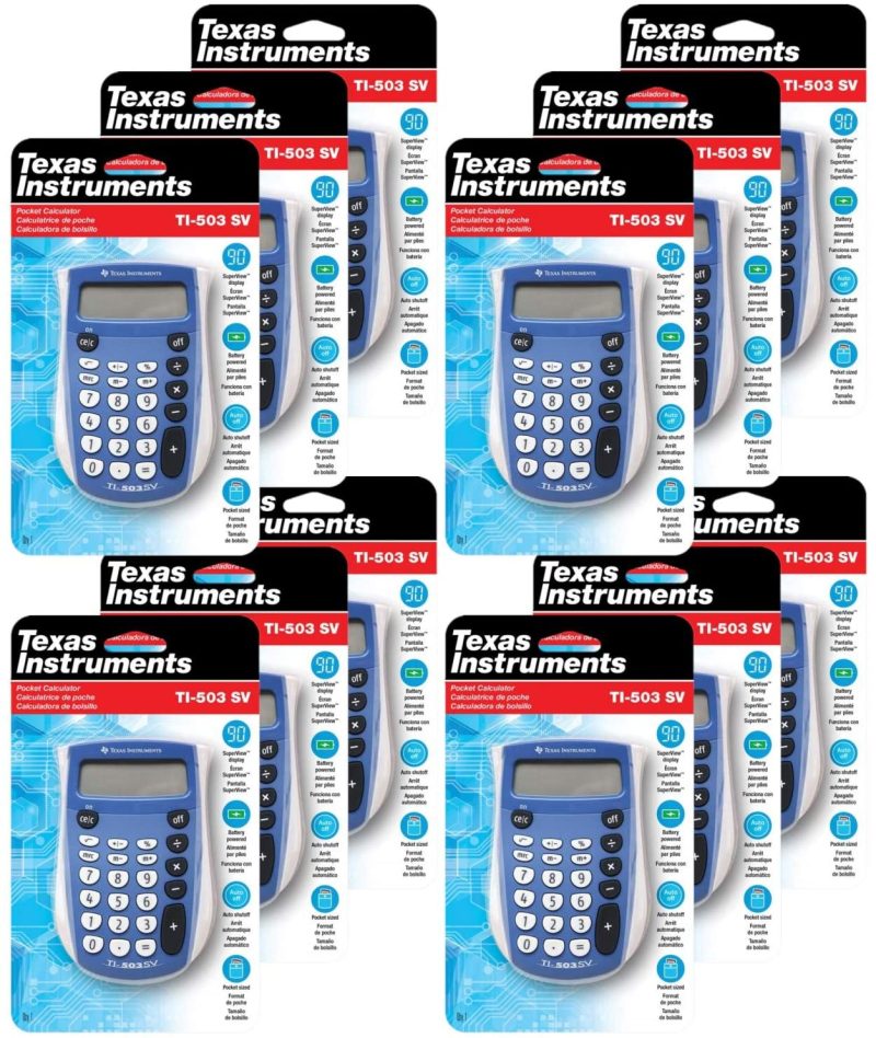 Office Electronics |  Texas Instruments Ti-503 Sv 503Sv/Fbl/2L1 Standard Function Calculator (12 Pack) Home Office Products Office Electronics