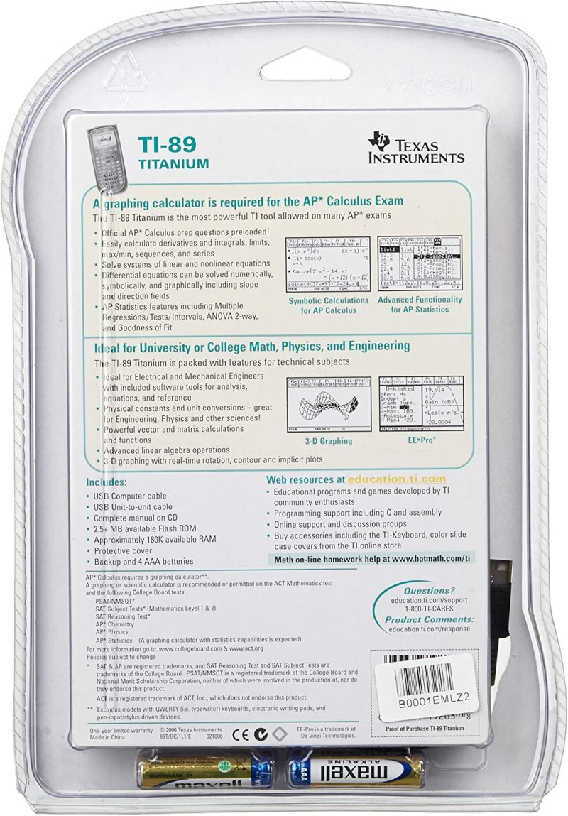 Office Electronics |  Texas Instruments Ti-89 Titanium Graphing Calculator (Packaging May Differ) Home Office Products Office Electronics