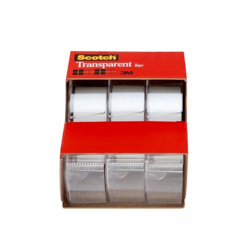 Office Supplies |  Scotch Transparent Tape, 3/4 In X 300 In, 3 Dispensers Home Office Products 3M