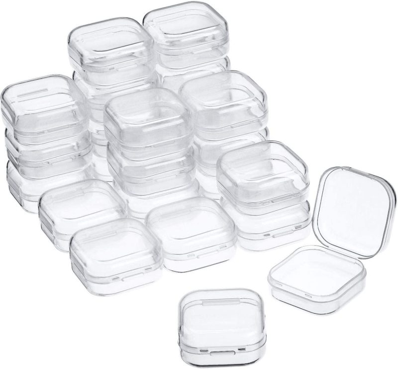 Organization & Storage |  24 Packs Small Clear Plastic Beads Storage Containers Box With Hinged Lid For Storage Of Small Items, Crafts, Jewelry, Hardware Arts, Crafts & Sewing Organization & Storage