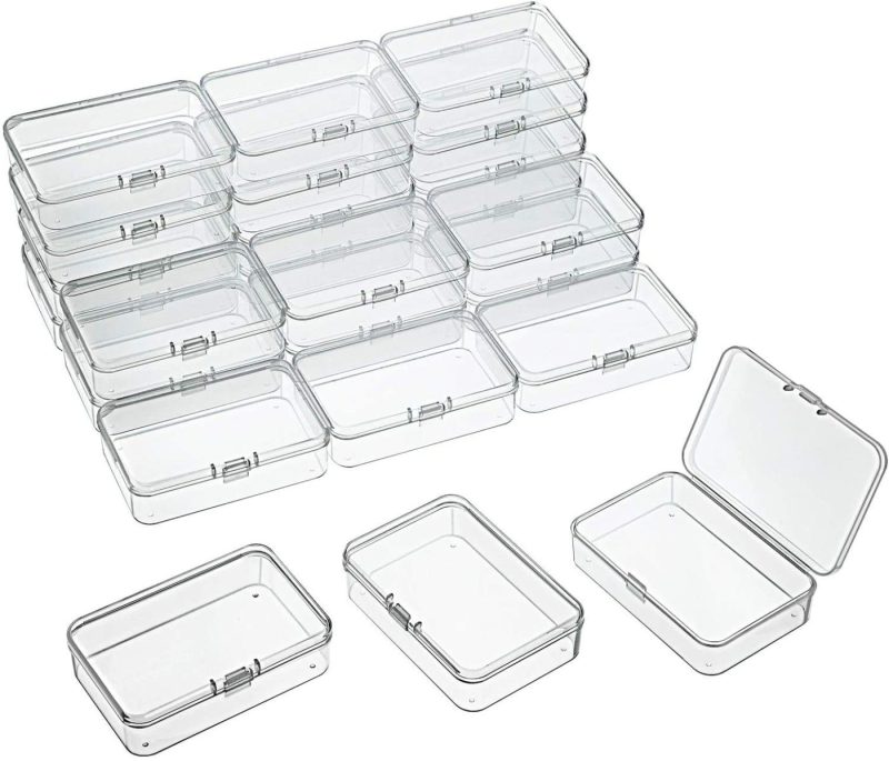 Organization & Storage |  24 Packs Small Clear Plastic Beads Storage Containers Box With Hinged Lid For Storage Of Small Items, Crafts, Jewelry, Hardware Arts, Crafts & Sewing Organization & Storage