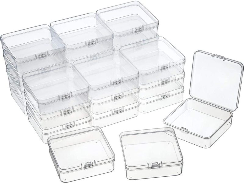 Organization & Storage |  24 Packs Small Clear Plastic Beads Storage Containers Box With Hinged Lid For Storage Of Small Items, Crafts, Jewelry, Hardware Arts, Crafts & Sewing Organization & Storage