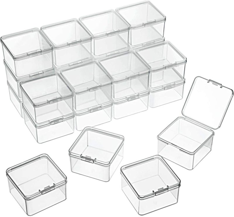 Organization & Storage |  24 Packs Small Clear Plastic Beads Storage Containers Box With Hinged Lid For Storage Of Small Items, Crafts, Jewelry, Hardware Arts, Crafts & Sewing Organization & Storage