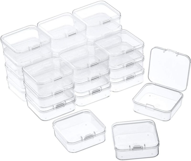 Organization & Storage |  24 Packs Small Clear Plastic Beads Storage Containers Box With Hinged Lid For Storage Of Small Items, Crafts, Jewelry, Hardware Arts, Crafts & Sewing Organization & Storage