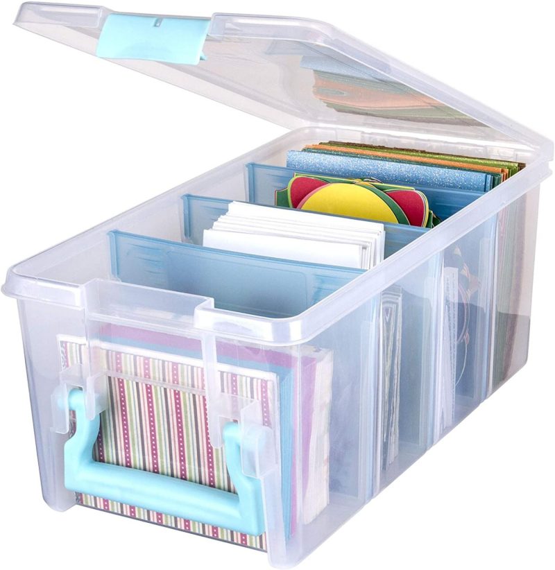 Organization & Storage |  Artbin 6925Aa Semi Satchel With Removable Dividers, Portable Art & Craft Organizer With Handle, [1] Plastic Storage Case, Clear With Aqua Accents Arts, Crafts & Sewing Aqua