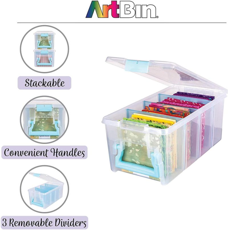 Organization & Storage |  Artbin 6925Aa Semi Satchel With Removable Dividers, Portable Art & Craft Organizer With Handle, [1] Plastic Storage Case, Clear With Aqua Accents Arts, Crafts & Sewing Aqua