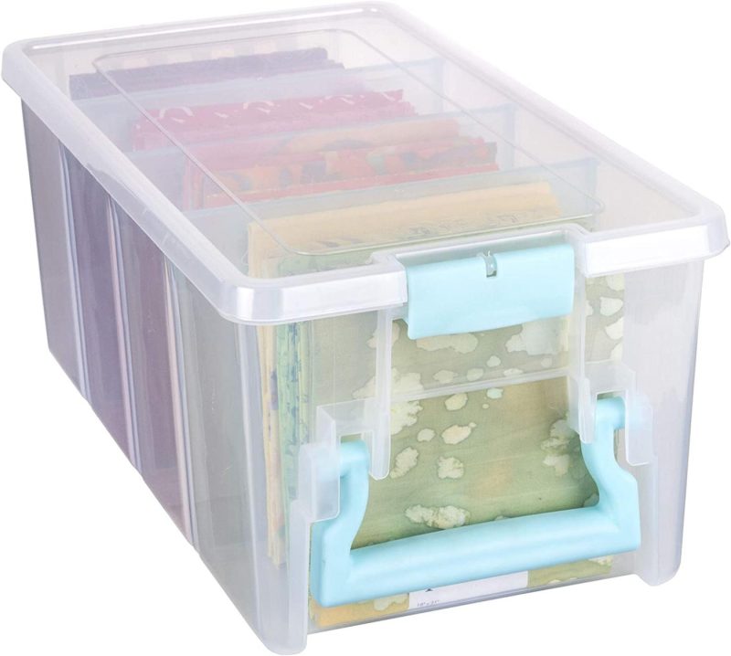 Organization & Storage |  Artbin 6925Aa Semi Satchel With Removable Dividers, Portable Art & Craft Organizer With Handle, [1] Plastic Storage Case, Clear With Aqua Accents Arts, Crafts & Sewing Aqua