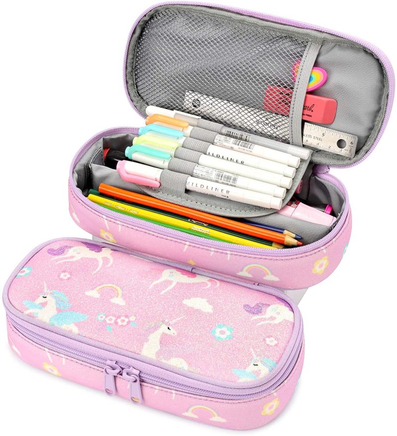 Organization & Storage |  Pencil Case For Kids Glitter Little Girls Pen Pouch Arts, Crafts & Sewing Black Excavator