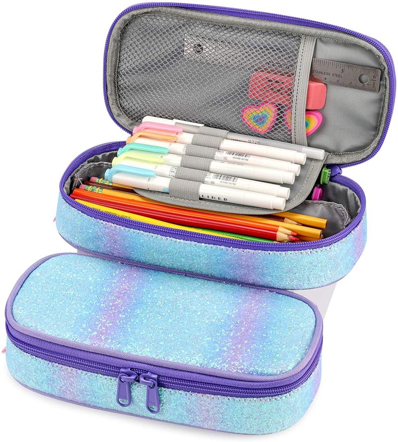 Organization & Storage |  Pencil Case For Kids Glitter Little Girls Pen Pouch Arts, Crafts & Sewing Black Excavator