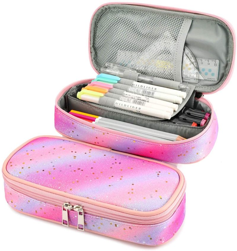 Organization & Storage |  Pencil Case For Kids Glitter Little Girls Pen Pouch Arts, Crafts & Sewing Black Excavator