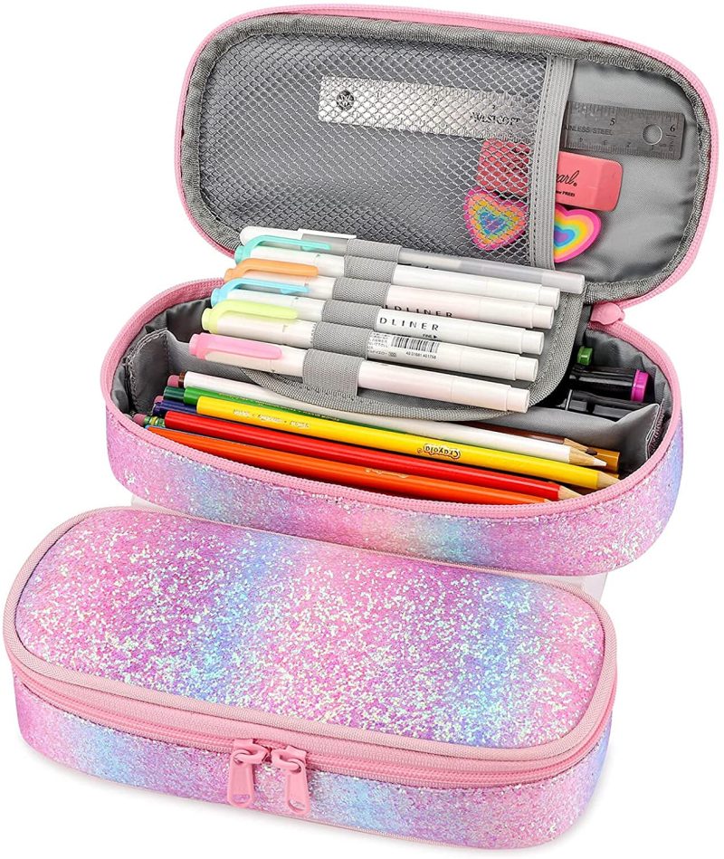 Organization & Storage |  Pencil Case For Kids Glitter Little Girls Pen Pouch Arts, Crafts & Sewing Black Excavator