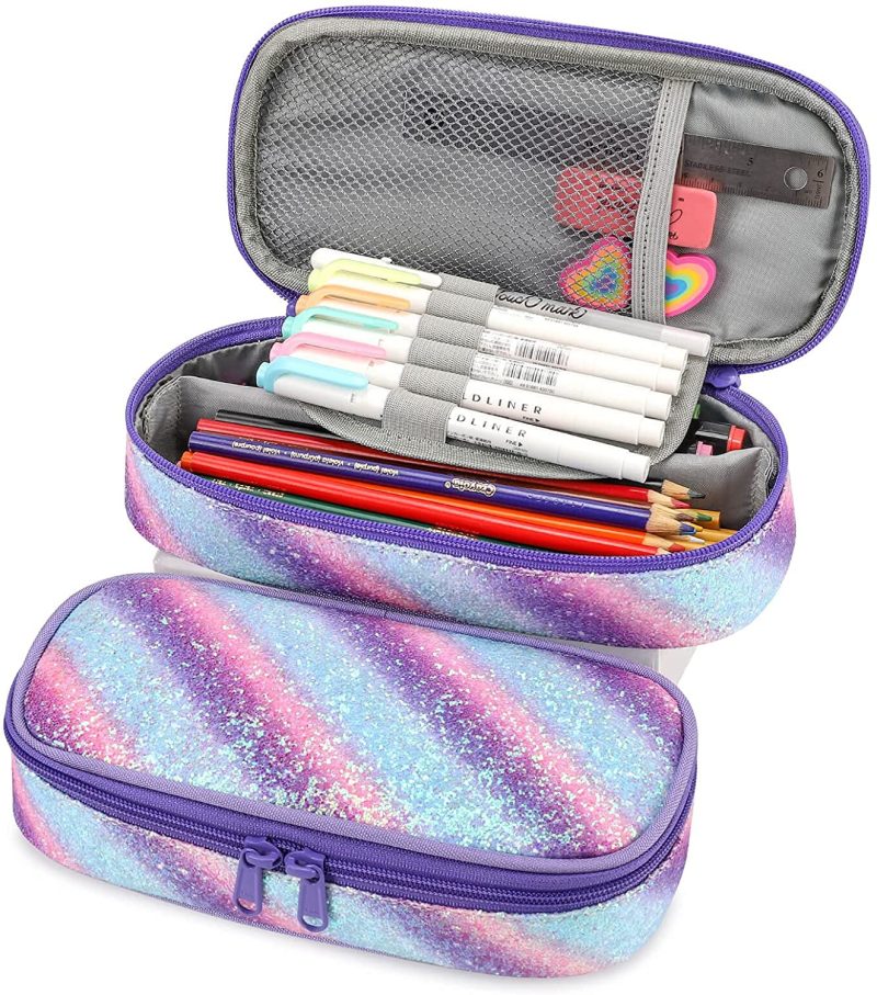 Organization & Storage |  Pencil Case For Kids Glitter Little Girls Pen Pouch Arts, Crafts & Sewing Black Excavator