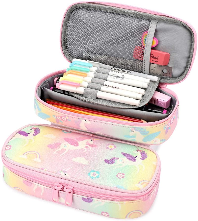 Organization & Storage |  Pencil Case For Kids Glitter Little Girls Pen Pouch Arts, Crafts & Sewing Black Excavator