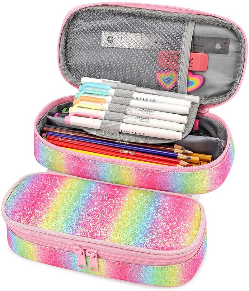 Organization & Storage |  Pencil Case For Kids Glitter Little Girls Pen Pouch Arts, Crafts & Sewing Black Excavator