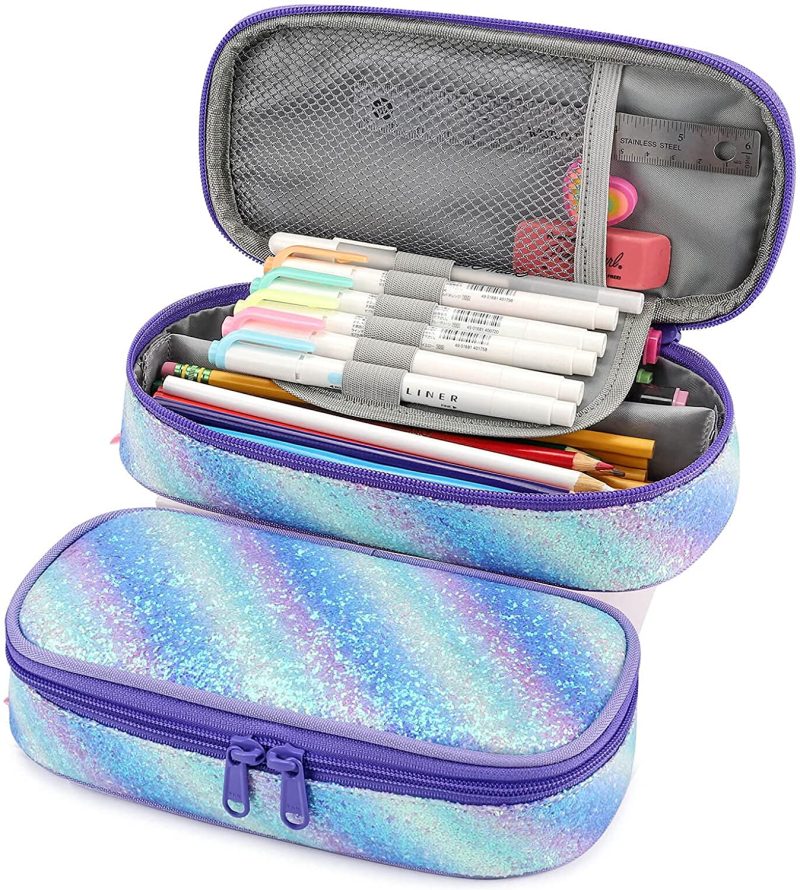 Organization & Storage |  Pencil Case For Kids Glitter Little Girls Pen Pouch Arts, Crafts & Sewing Black Excavator