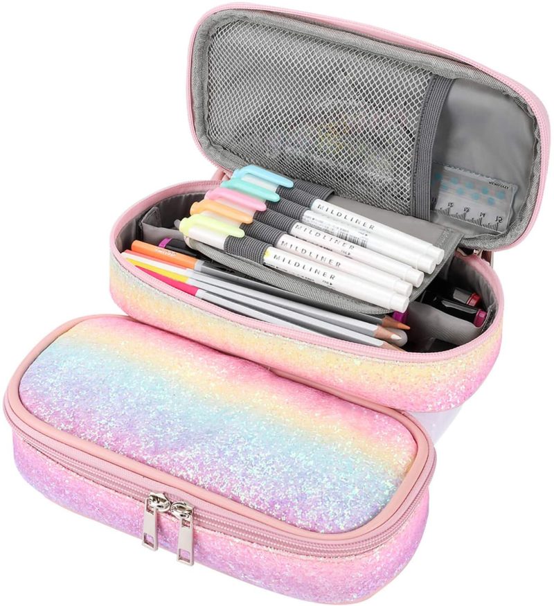 Organization & Storage |  Pencil Case For Kids Glitter Little Girls Pen Pouch Arts, Crafts & Sewing Black Excavator