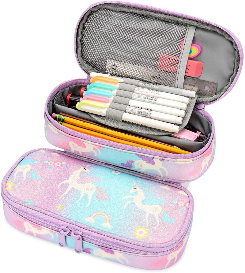 Organization & Storage |  Pencil Case For Kids Glitter Little Girls Pen Pouch Arts, Crafts & Sewing Black Excavator