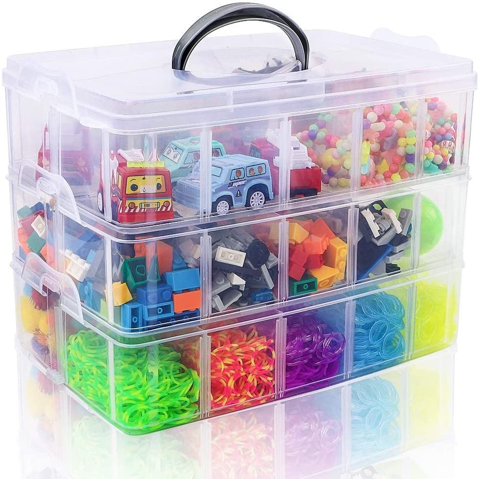 Organization & Storage |  Sghuo 3-Tier Stackable Storage Container Box With 30 Compartments, Plastic Organizer Box For Arts And Crafts, Toy, Fuse Beads, Washi Tapes, 9.5X6.5X7.2Inch Arts, Crafts & Sewing Organization & Storage