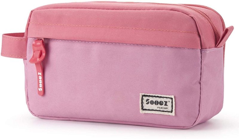 Organization & Storage |  Sooez High Capacity Pen Case Black, Durable Pencil Bag Stationery Pouch Zipper, Portable Journaling Supplies With Easy Grip Handle & Loop Arts, Crafts & Sewing black