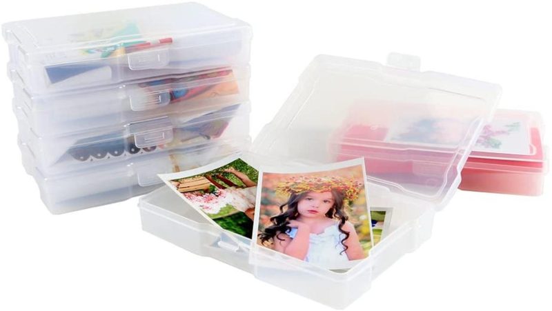 Organization & Storage |  Photo Case 4" X 6" Photo Box Storage – 16 Inner Photo Keeper Photo Organizer Cases Photos Storage Containers Box For Photos Arts, Crafts & Sewing Clear