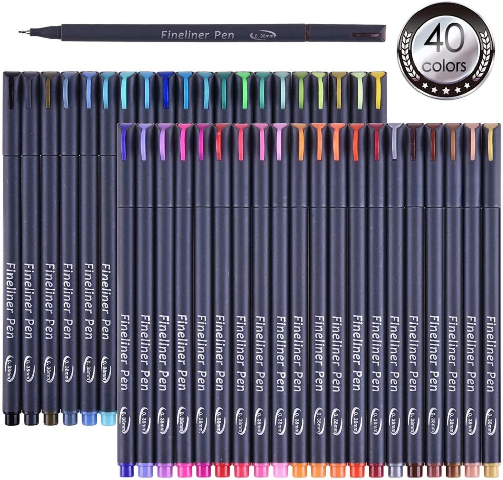 Painting, Drawing & Art Supplies |  45 Pack Journal Planner Pens Colored Pens, 40 Colors Drawing Pens With 5 Stencils, Fineliners For Journal Planner Note Calendar Writing Coloring, Drawing & Detailing School Office Art Supplies Arts, Crafts & Sewing Education & Crafts