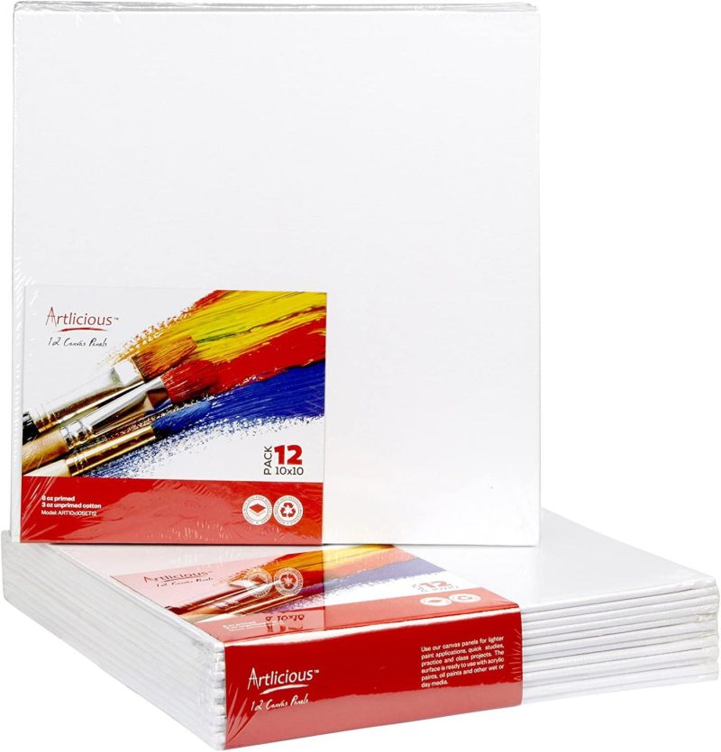 Painting, Drawing & Art Supplies |  Artlicious Canvas Panels Super Value Pack – Artist Canvas Boards For Painting Arts, Crafts & Sewing Artlicious