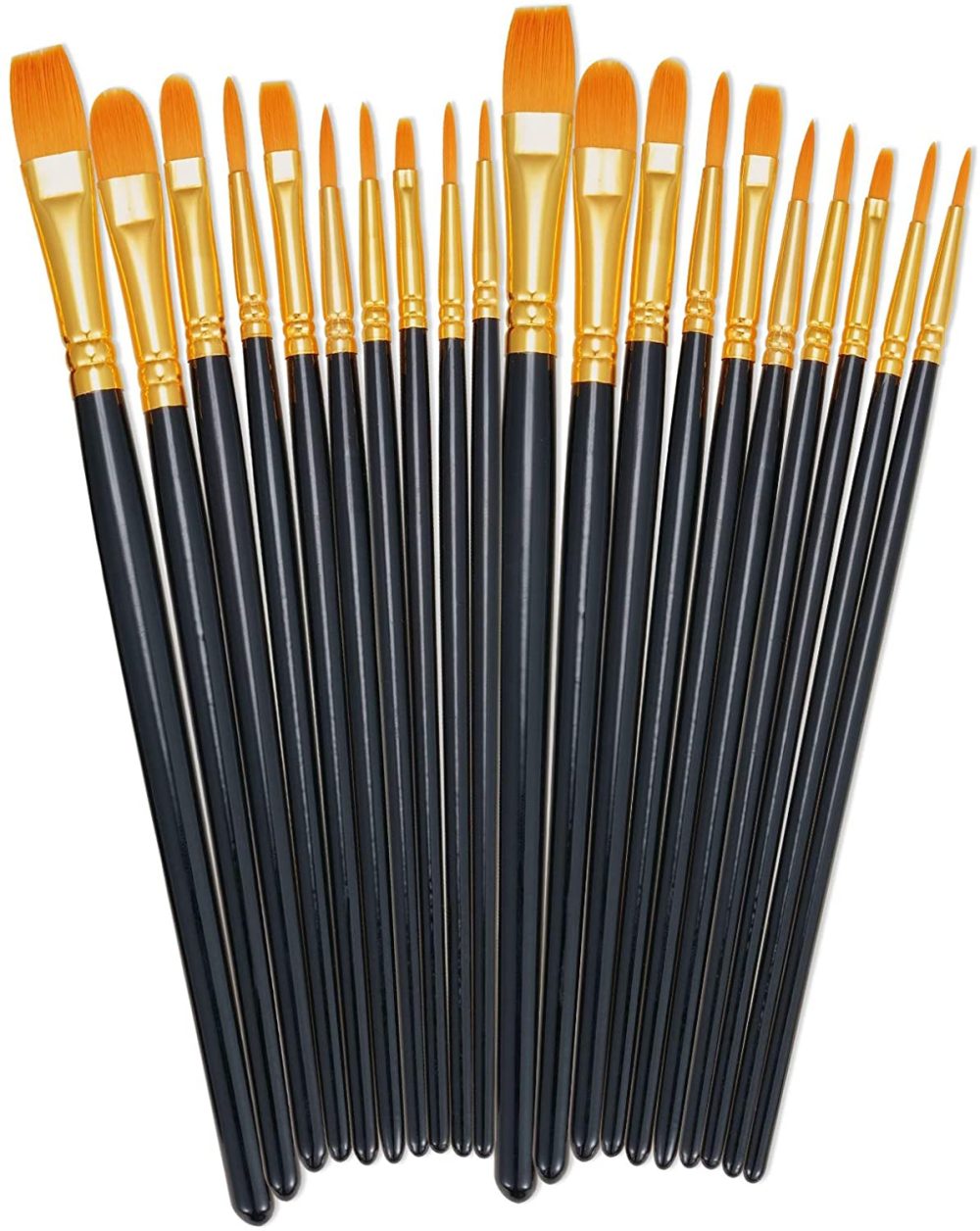 Painting, Drawing & Art Supplies |  Bosobo Paint Brushes Set, 2 Pack 20 Pcs Round Pointed Tip Paintbrushes Nylon Hair Artist Acrylic Paint Brushes For Acrylic Oil Watercolor, Face Nail Art, Miniature Detailing & Rock Painting Arts, Crafts & Sewing black