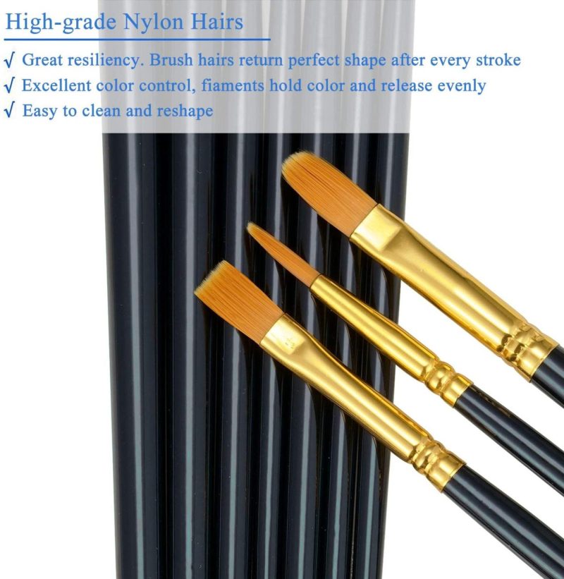 Painting, Drawing & Art Supplies |  Bosobo Paint Brushes Set, 2 Pack 20 Pcs Round Pointed Tip Paintbrushes Nylon Hair Artist Acrylic Paint Brushes For Acrylic Oil Watercolor, Face Nail Art, Miniature Detailing & Rock Painting Arts, Crafts & Sewing black