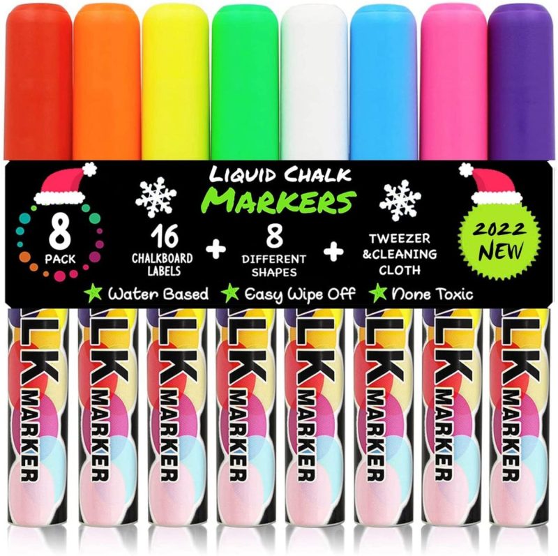 Painting, Drawing & Art Supplies |  Liquid Chalk Markers, Erasable Chalkboard Neon Pens For Kids Art, 8 Packs Non-Toxic Window Markers With Chisel Or Fine Tip,16 Labels, Drawing Markers For Menu Board Bistro Board, Blackboard Arts, Crafts & Sewing Painting, Drawing & Art Supplies