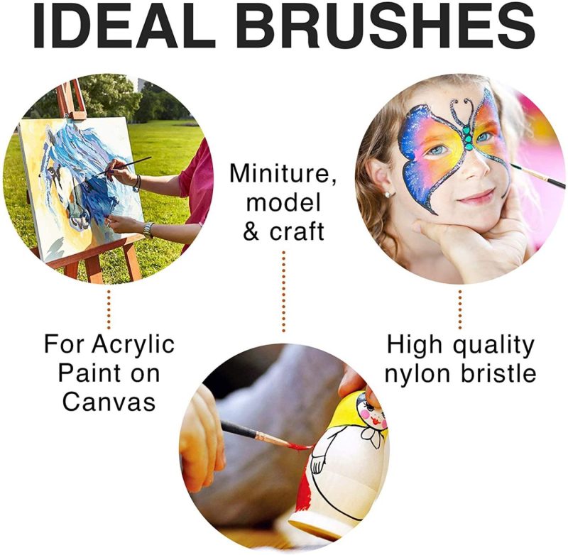 Painting, Drawing & Art Supplies |  Professional Artist Paint Brush Set Of 12 – Painting Brushes Kit For Kids, Adults Fabulous For Canvas, Watercolor & Fabric Arts, Crafts & Sewing Benicci