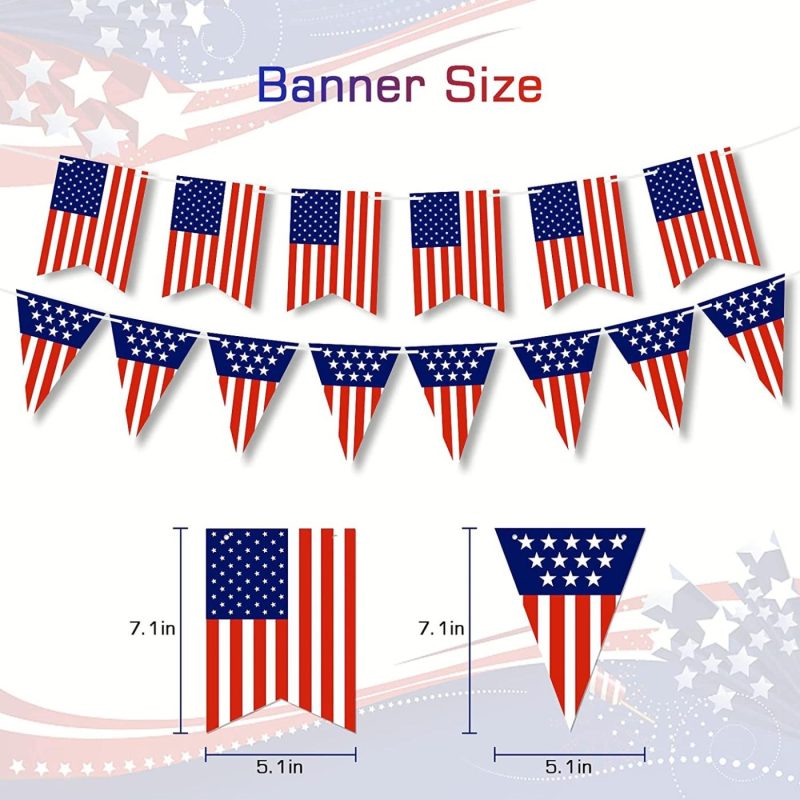 Party Supplies |  4Th Of July Decorations Decor Hanging Swirls American Flag Pennant Patriotic Banner Independence Day Memorial Day Decortions Theme Party Red White Blue Decor Supplies Arts, Crafts & Sewing KUCHEY