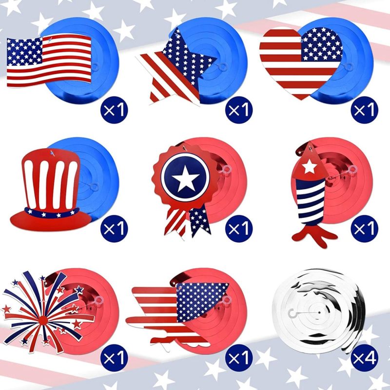 Party Supplies |  4Th Of July Decorations Decor Hanging Swirls American Flag Pennant Patriotic Banner Independence Day Memorial Day Decortions Theme Party Red White Blue Decor Supplies Arts, Crafts & Sewing KUCHEY