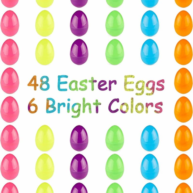 Party Supplies |  Fillable Colorful Plastic Easter Eggs 48 Pack Arts, Crafts & Sewing Bigomila