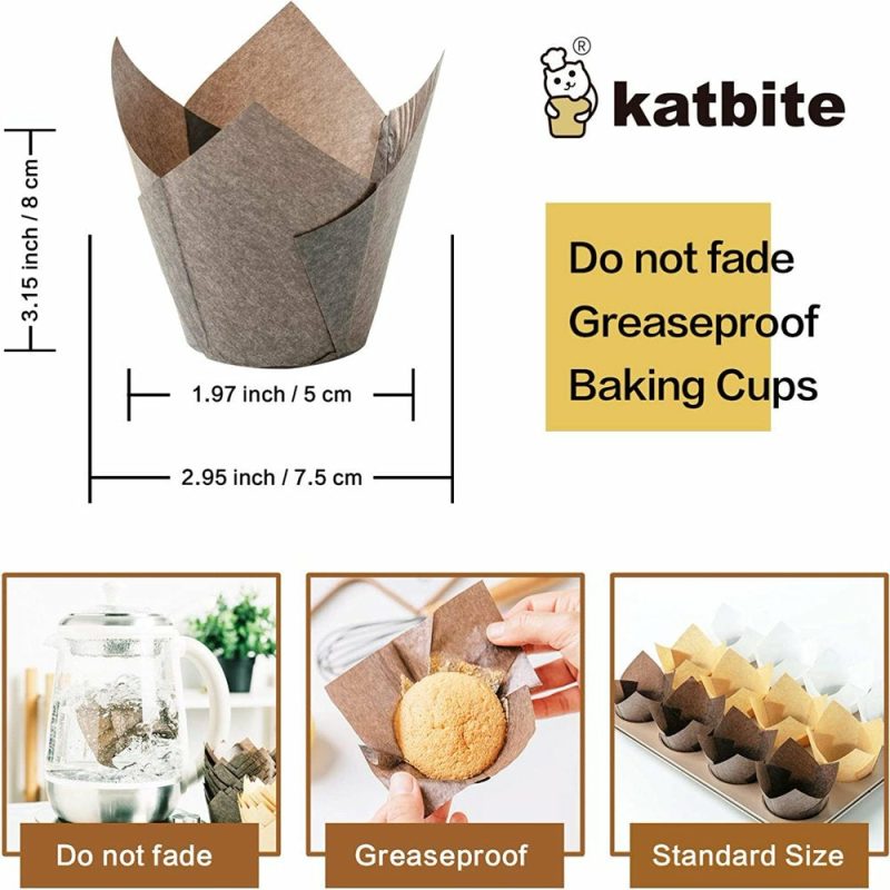 Party Supplies |  Katbite Tulip Cupcake Liners 200Pcs, Muffin Baking Cupcake Liners Holders Arts, Crafts & Sewing Katbtie-2611