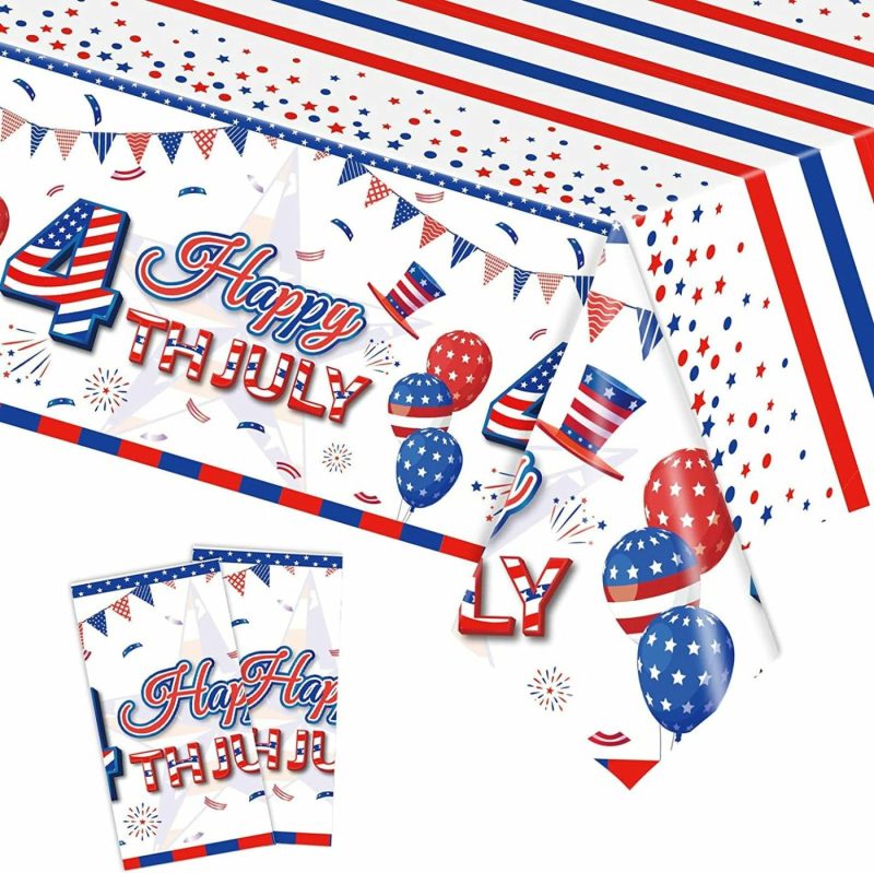 Party Supplies |  Patriotic Tablecloth, 2 Pack American Flag Tablecloths Disposable 4Th Of July Tablecloth, Independence Day Table Cover Fourth Of July Table Cloth Patriotic Decorations Party Supplies, 54" X 108" Arts, Crafts & Sewing American Flag