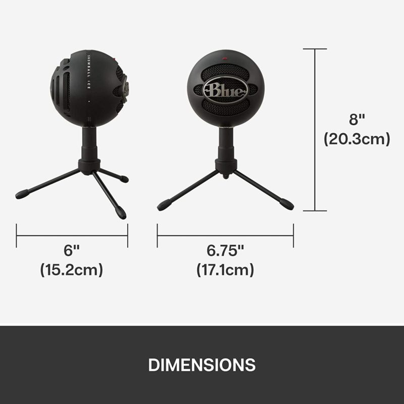 Recording Equipment |  Blue Snowball Ice Usb Mic For Pc & Mac, Gaming, Podcast, Streaming And Recording Microphone, Cardioid Condenser- Black Musical Instruments black